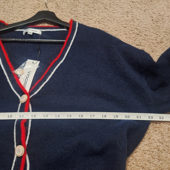 NWT Vigoos Navy Blue Cardigan Size L - Picture 7 of 9